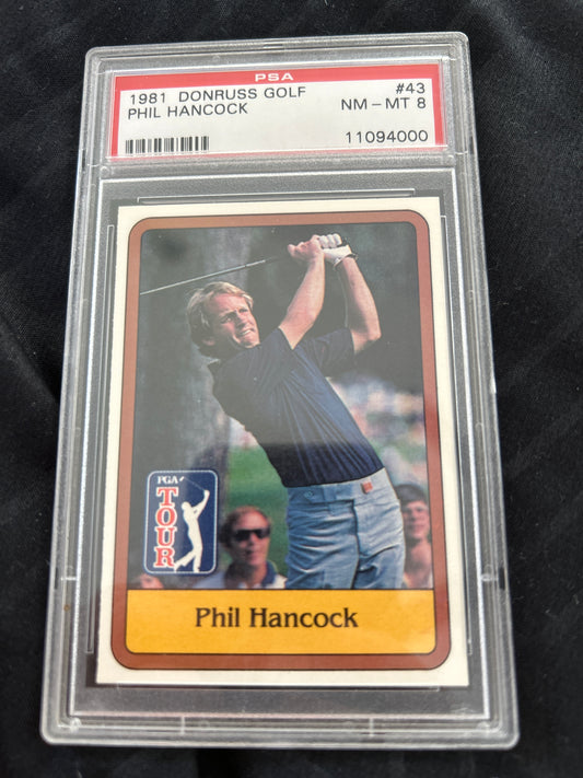 1981 donruss phil hancock psa 8 pga tour card